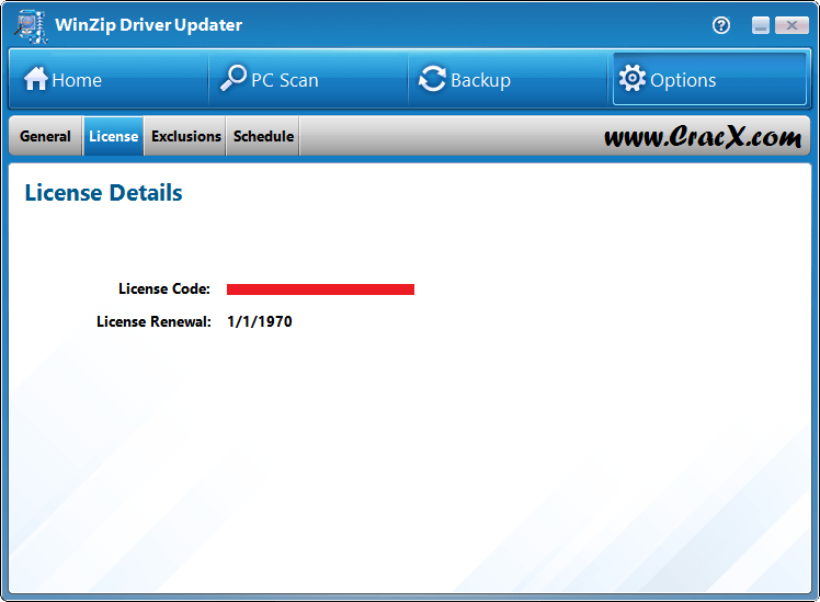 winzip update driver register key